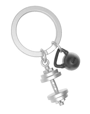 HANTEL GEWICHTHEBEN METALL SCHLÜSSELANHÄNGER SCHLÜSSELRING FITNESSSTUDIO FITNESS INSPIRIERT GESCHENK NEU!