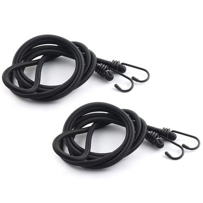 HJ Garden 2pcs 72 Inch/180cm x 8mm Bungee Cord with Hook Heavy Duty Straps Cl...