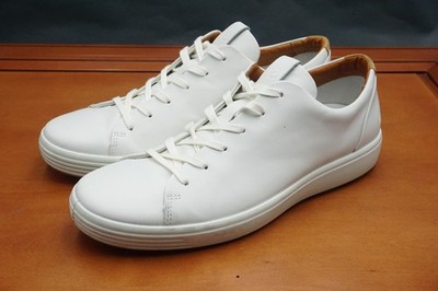 ECCO Soft 7 Shoes Mens Size 8.5 White Leather Low Top Casual Comfort Cushioned