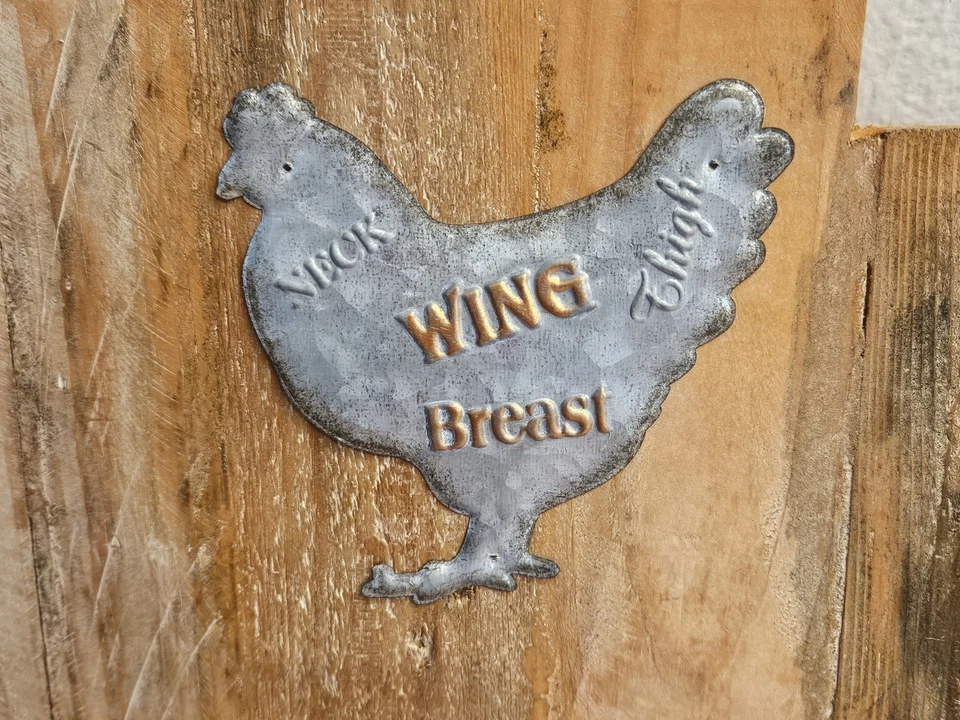 RARE RUSTIC FARMHOUSE CHICKEN ROOSTER KITCHEN OFFICE WOOD MEMO NOTE CHALKBOARD - Image 2 of 4
