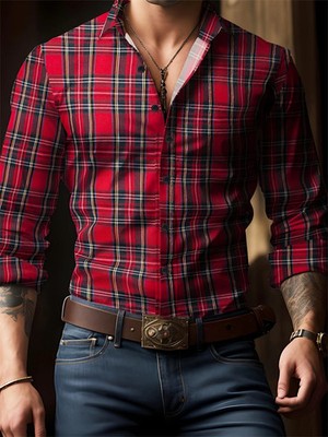 Men's Clothing Fashion Casual Long-sleeved Shirts Casual Tops Men's Breathable L