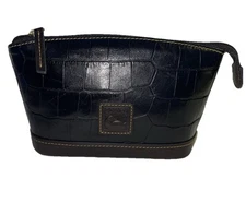 Dooney & Bourke Black (w/ Brown Embossed/Textured Leather Multiple Use Clutch