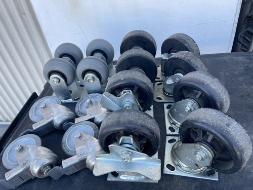 COLSON 4-5 SERIES FIX &SWIVEL PLATE CASTER WHEELS QTY.16 4&5" DIA. Used (26MY34)