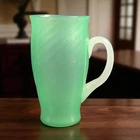 Rare Steuben Jade & Alabaster Hand Blown Tumbler: Carder Era, Uranium Glow, 1920