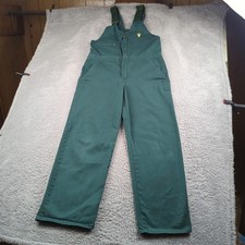 Vintage Pella Overalls Mens 28 Short Green Workwear Bib Medical Logo USA Made