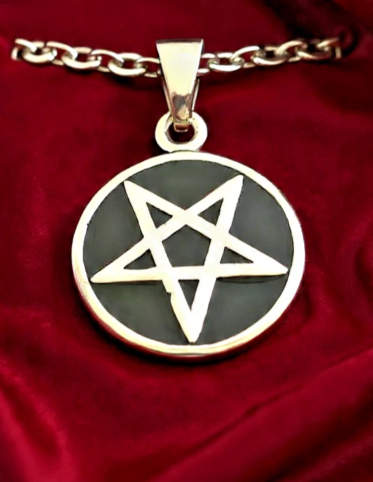 Antique Style Baphomet Cameo Necklace - Satanic Pewter Pendant With 20" Chain