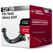 Für Ateca SUV KH7 / KHP (Oris) Anhängerkupplung abnehmbar + E-Satz 13pol AHK top