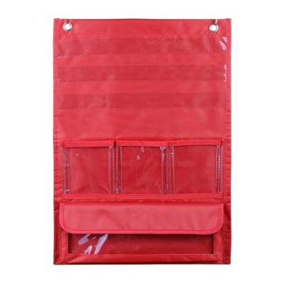7 Pockets Place Value Pocket Chart with Straws, 13x18Inch Math Counting Chart