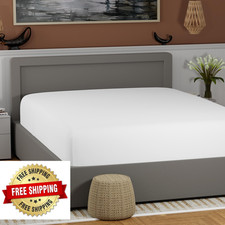 100 Cotton Arctic White King Fitted Sheet Only - Lightweight  Breathable