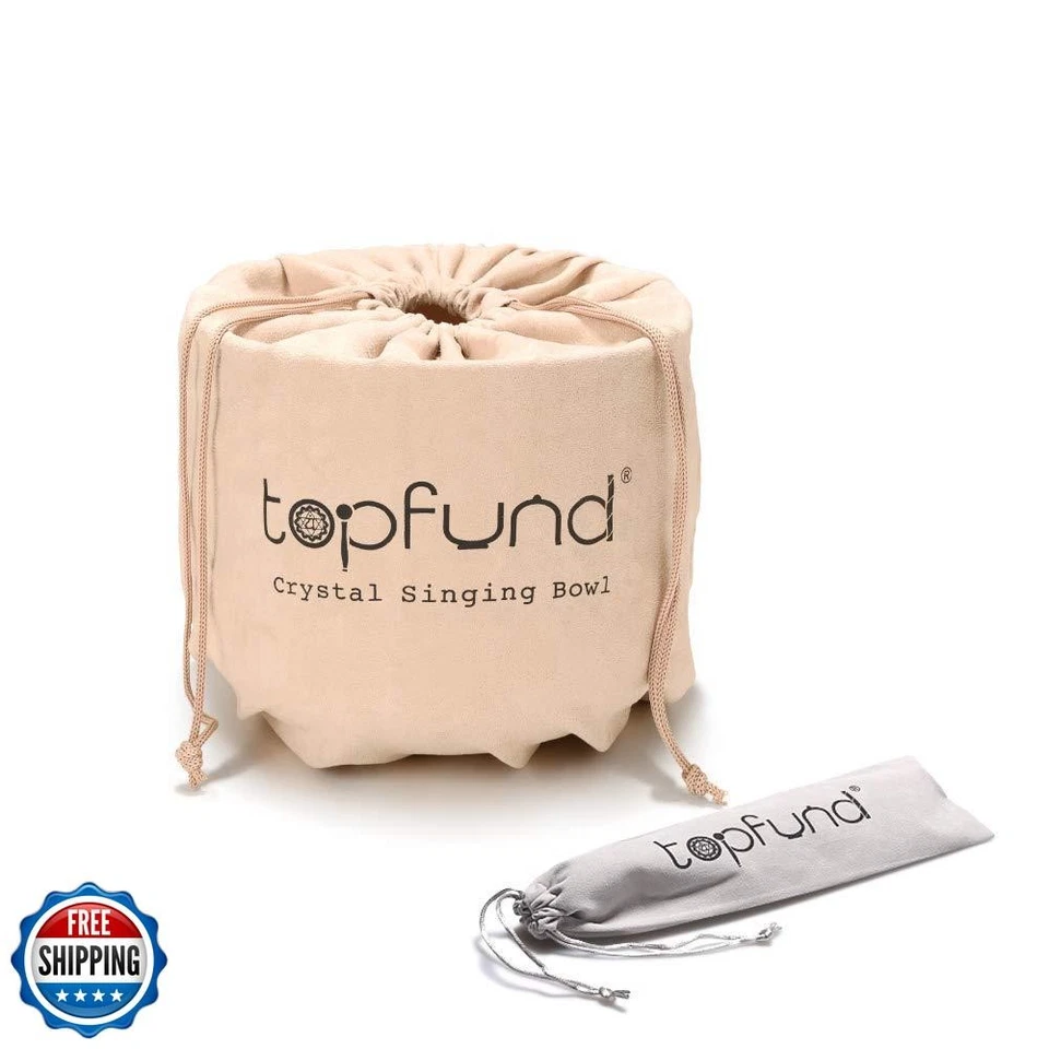 TOPFUND Red C Note Crystal Singing Bowl Root Chakra 10 inch with - Image 4 of 4