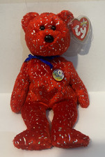 TY Beanie Baby/Babies Red Decade Bear - Excellent Condition