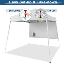 6'X6' EZ POP UP Folding Gazebo Canopy Tent Outdoor Sun shade With 1 Wall