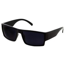 Men's Black Super Dark Lens Gangster Sunglasses Cholo Glasses - Flat Top Shades