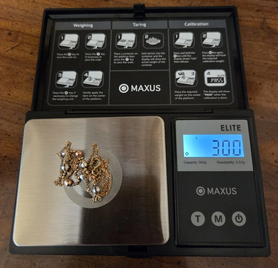 Vintage 10k Gold Princess Style Necklace 16" - Image 3 of 4