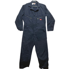Dickies Coveralls Mens 46 Tall Navy Blue Long Sleeve Zip Front Workwear