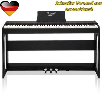 Glarry 88 Tasten Gewichteten Digitalpiano Bluetooth mit Ständer 3 Pedale Schwarz