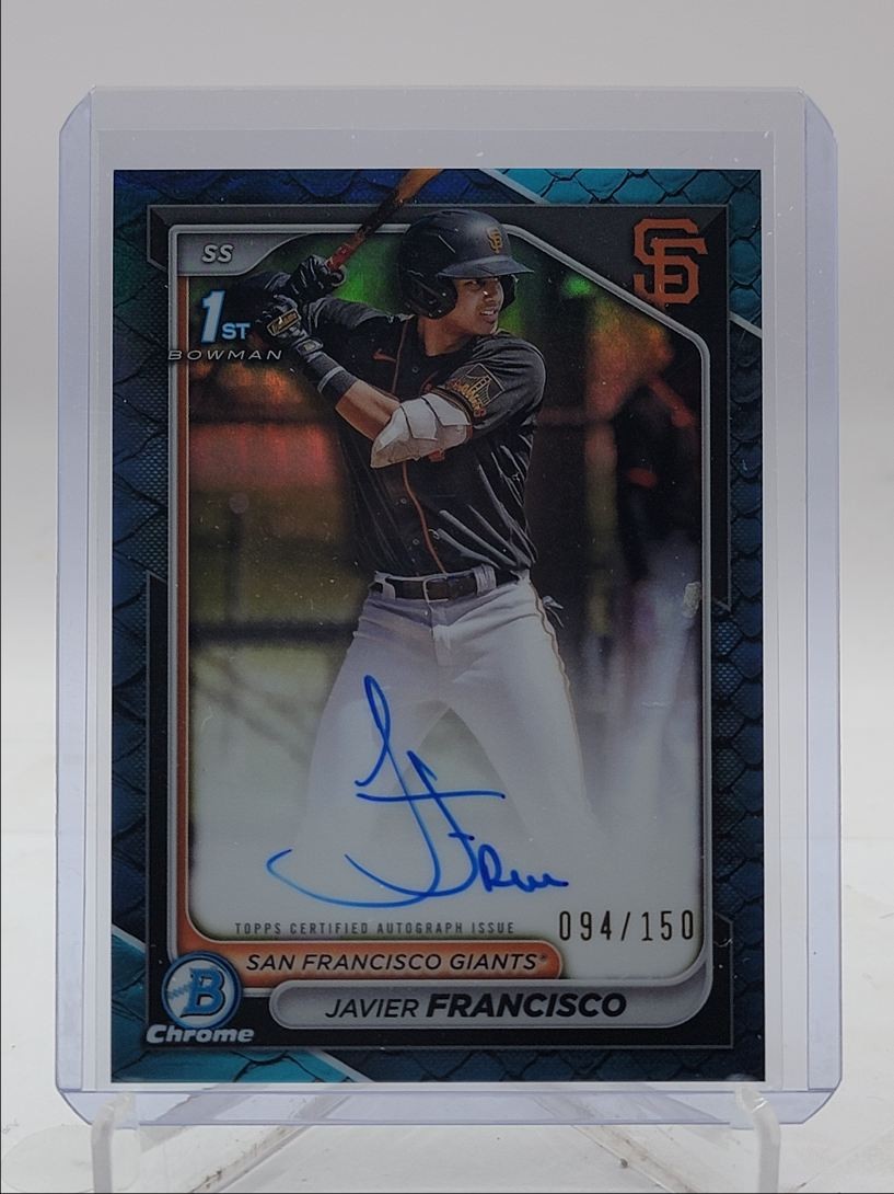 JAVIER FRANCISCO 2024 BOWMAN CHROME 1ST BLUE REPTILIAN AUTO /150 Q0766