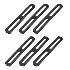 6 PCS Black Flat Mending Plates Repair Fixing Bracket with Slots Straight Bra...