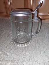 3 Glasbierkr&uuml;ge mit Zinndeckel wie neu