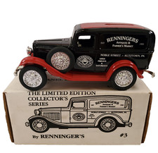 ERTL 1932 Ford Panel Delivery Coin Bank Renninger s 1990 Die-Cast w/ Key Box