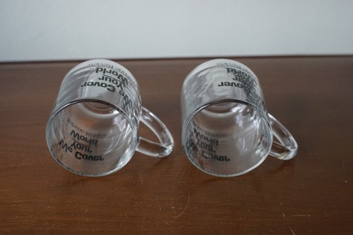 2 tazzine caffè vintage vetro Pittsburgh Tribune recensione "We Cover Your World" - Foto 4 di 4