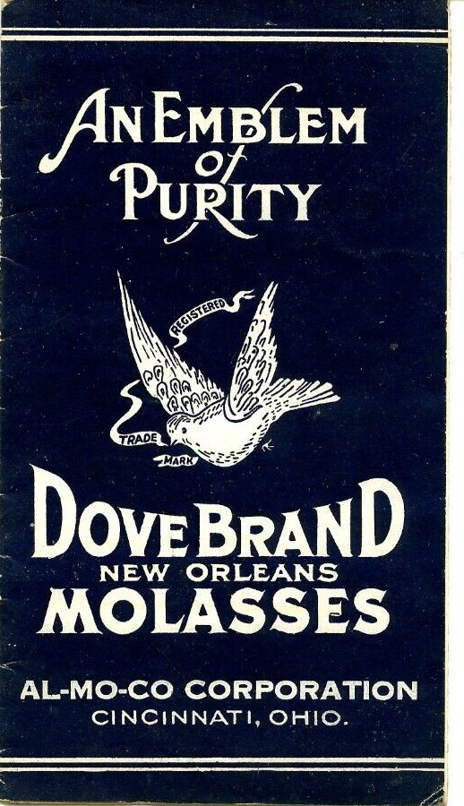 1930's Dove Brand New Orleans Molasses, Al-Mo-Co Co, Cincinnati Ohio Recipes