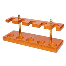 Beech Wood Handmade Tobacco Pipe Stand Rack Holder For 5 Smoking Pipes Metal Rod