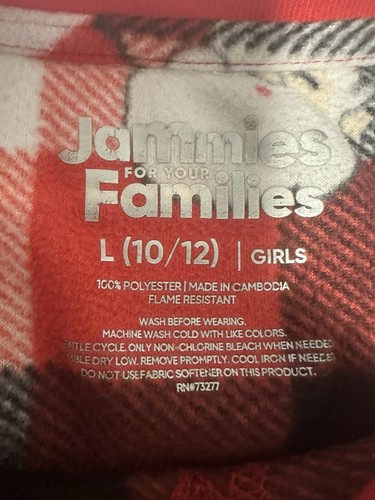 Girls Size L 10-12Christmas Pajamas Jammies For Your Families Plaid Fleece Santa - Picture 2 of 6