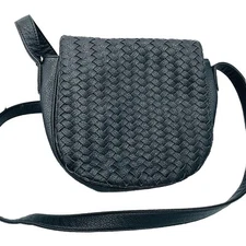Deux Lux Womens Purse Small Black Braided Shoulder Bag Crossbody Wallet Woven