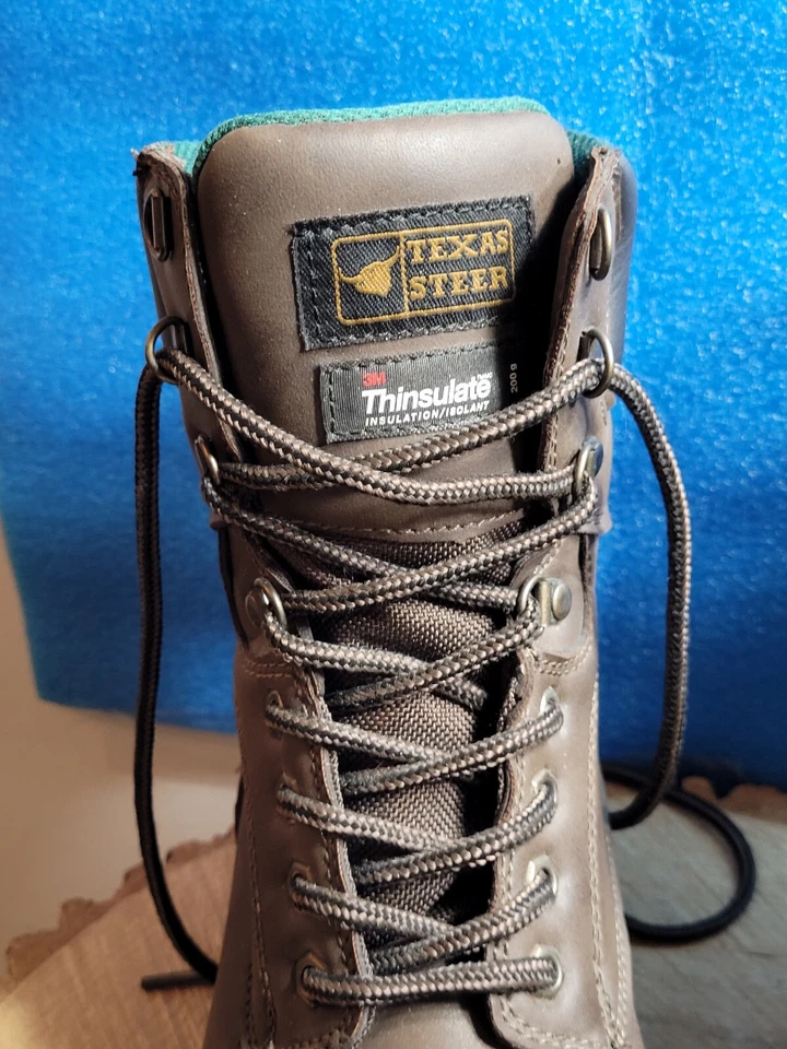TEXAS STEER MARTINUS Men's US 9 Insulated Brown 9" Tall Oil Resistant Boots.OBO - Image 3 of 4