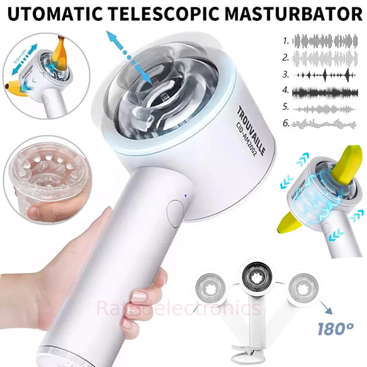 Electric Automatic Masturbator Hands-free Telescopic Machine Cup Men Sex Toys US eBay