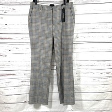 Talbots Pants Women  s 10 Gray Windsor Straight Leg Wool Blend Plaid NWT