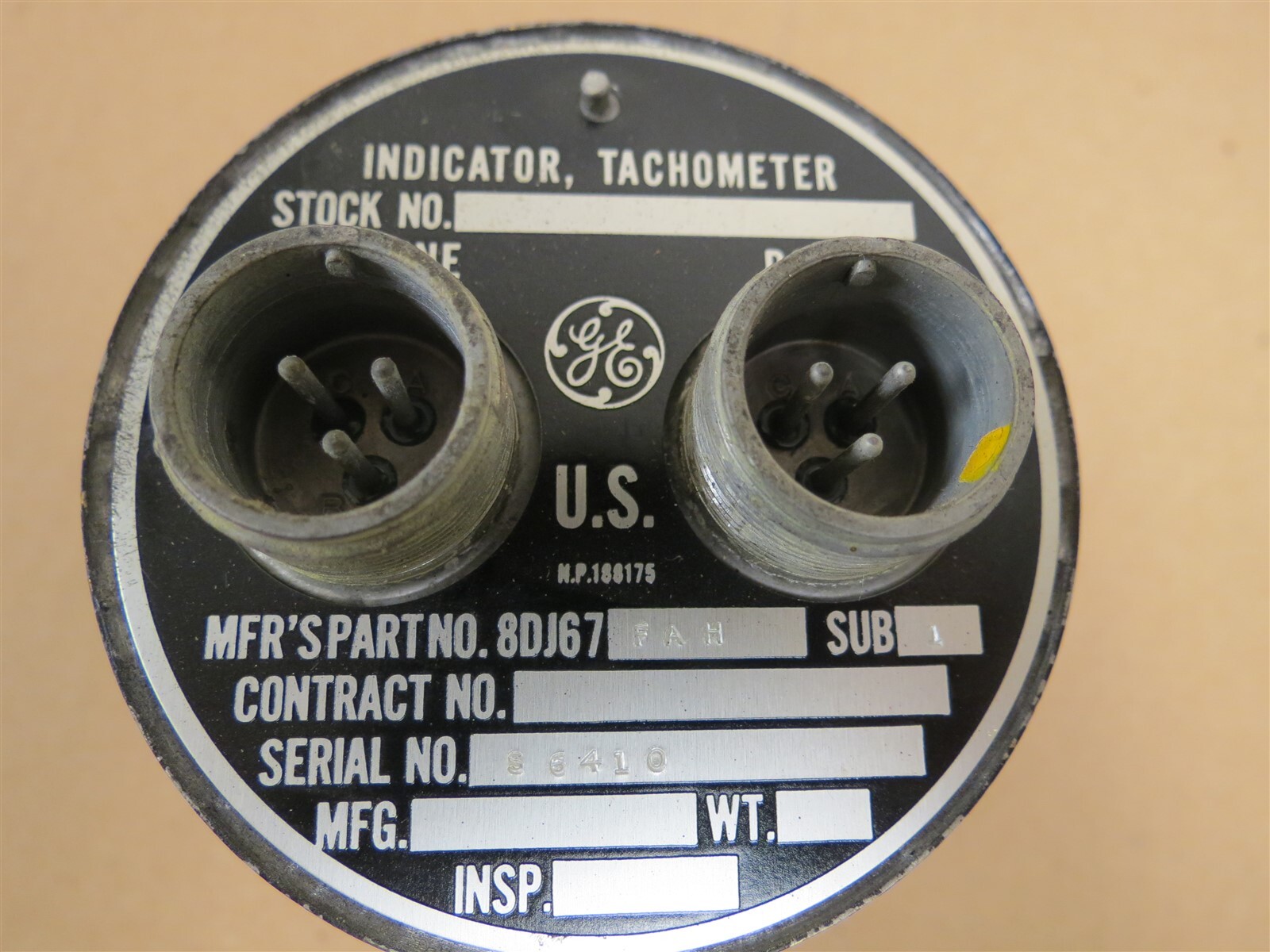 Engine Rotor Rpm Gauge Helicopter Engine & Rotor RPM Dual Tachometer General Electric 8DJ67 ...