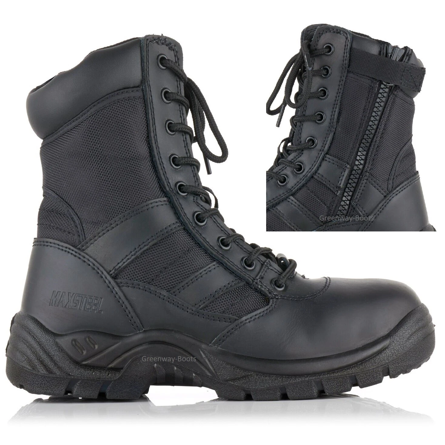 MENS LIGHTWEIGHT STEEL TOE CAP MILITARY COMBAT SAFETY BOOTS POLICE WORK SHOES SZ