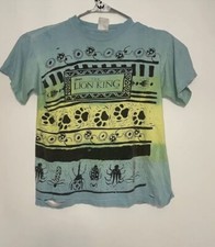 Rare Vintage 90s Disney Lion King Movie Single Stitch All Over Print T-Shirt M