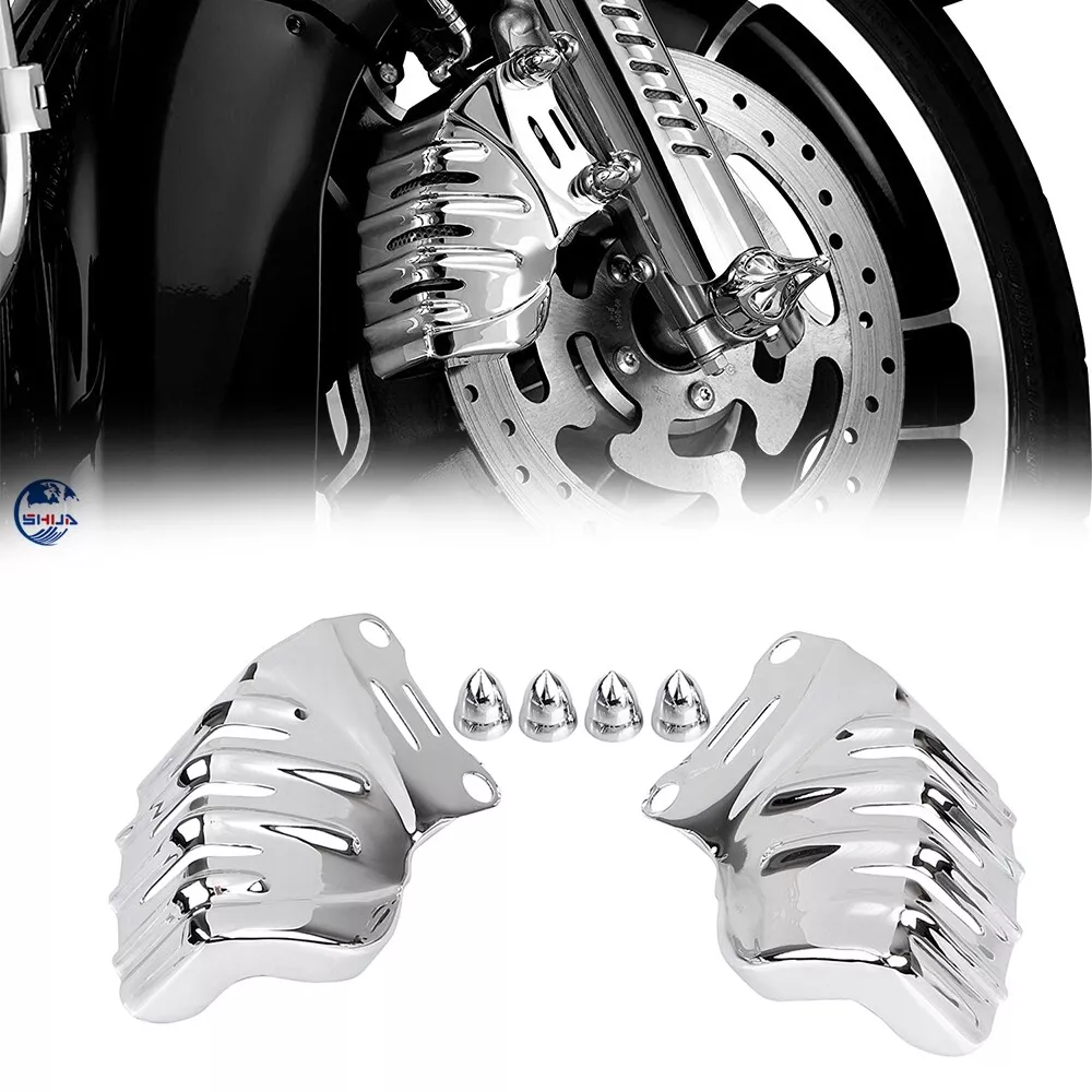 Chrome Steel Front Brake Caliper Cover For Harley FLHT Touring