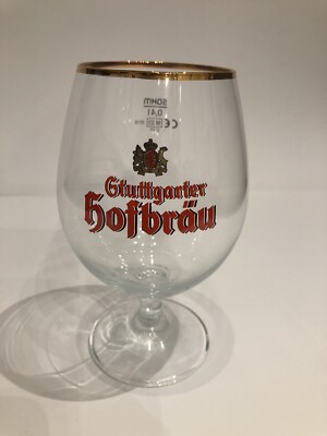 6 Stück Stuttgarter Hofbräu  Ritzenhoff Cristal Schwenker mit Goldrand