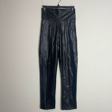 Amanda Uprichard Black Vegan Leather Romana Pants Size Small