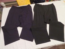 2 Pair BRIGGS Elastic Waist Stretch Pull On Dress Pants Black Size 18