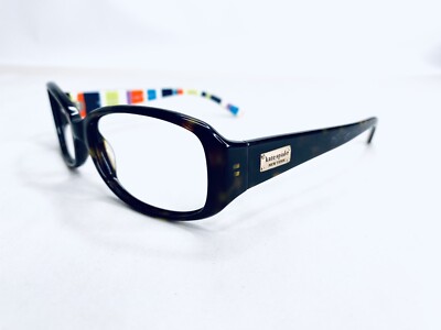 Kate Spade NY Tortoise Rectangular Glasses Striped Temple 