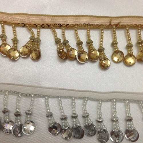 Beaded Trim Curtain Blind Bead Fringe Edge Trimming GOLD / SILVER 1