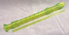 STEINARD SOPRANO SCHOOL RECORDER TRANSLUCENT GREEN PLASTIC-IN THE KEY OF C-NEW 