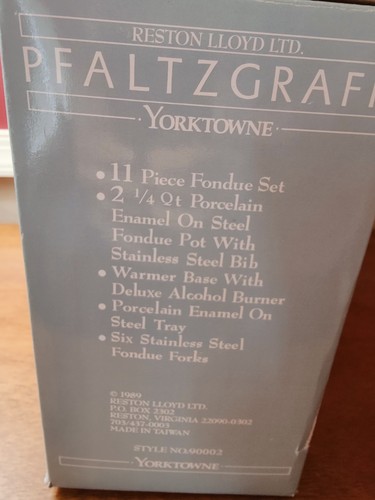 Pfaltzgraff YORKTOWNE Porzellan Emaille Fondue Set in Box (B022) - Bild 12 von 13