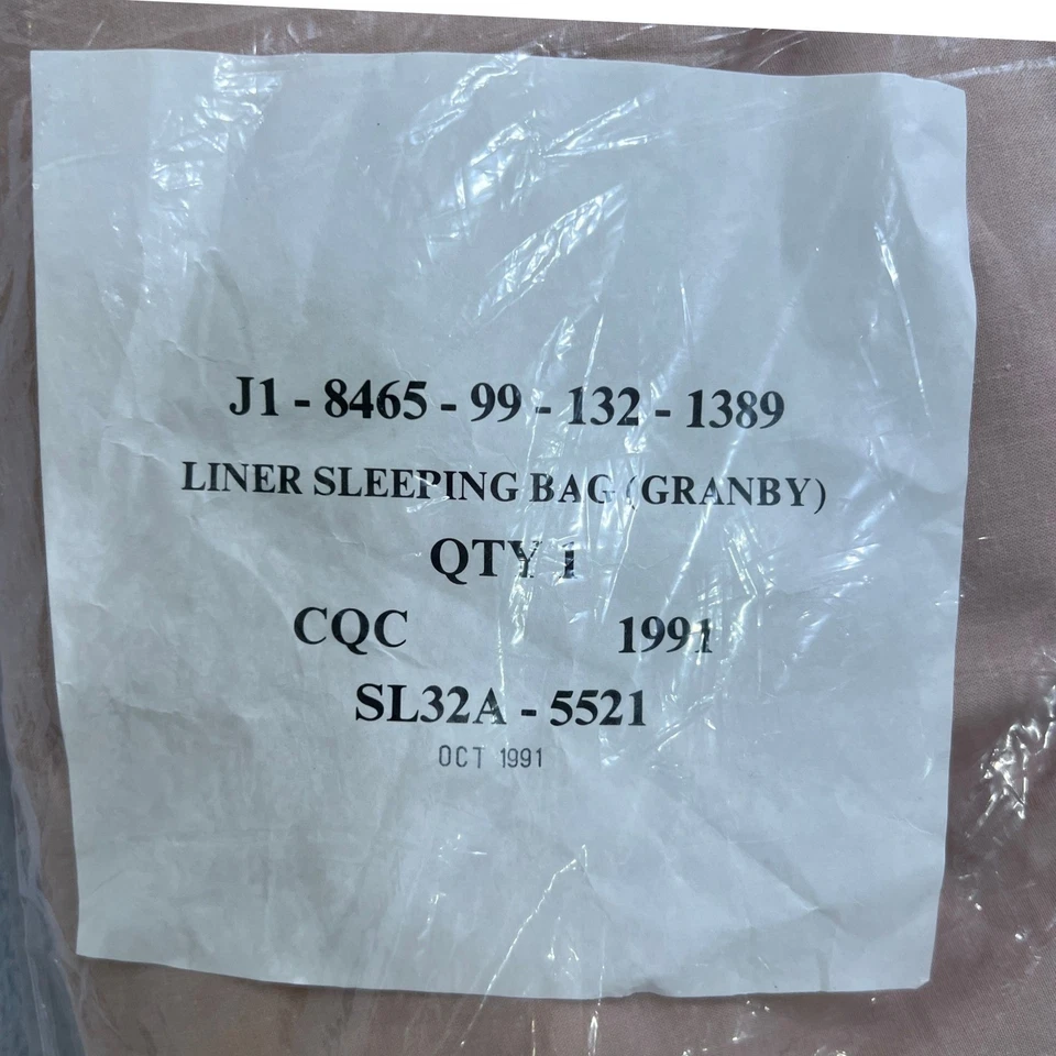 De colección 1991 Ejército Británico Saco de Dormir Forro Granby CQC Capucha Algodón Excedente Foto 2 de 4