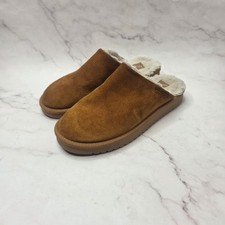 UGG Koolaburra Sonele Slippers Slip On Brown Suede Faux Fur Lined Women's 7