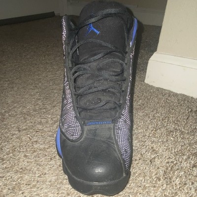 Jordan Air Jordan 13 Men s Black/Blue Leather Mid-Top Lace-Up Basketball