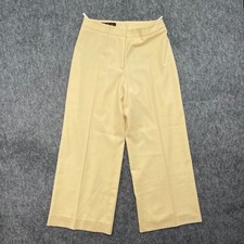 Loro Piana Pants Womens 42 Yellow Wide Leg Tr...