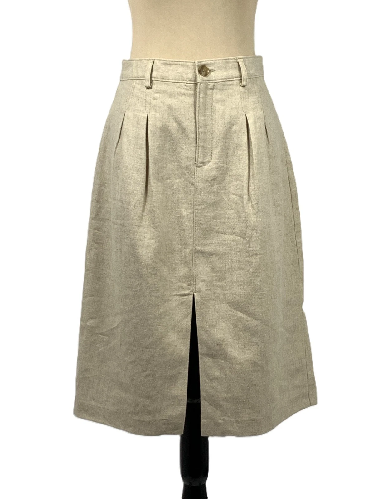 Banana Republic Women's Linen Blend Skirt Beige, Knee-Length, Size 4P Lined NWT