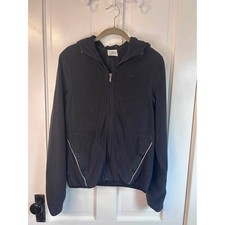 Adidas Fleece Hoodie Women Size M Black Excellent ClimaWarm Full Zip Jacket