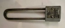 Vintage Long Shackle Padlock No Key Rustic Aged Metal Lock Industrial